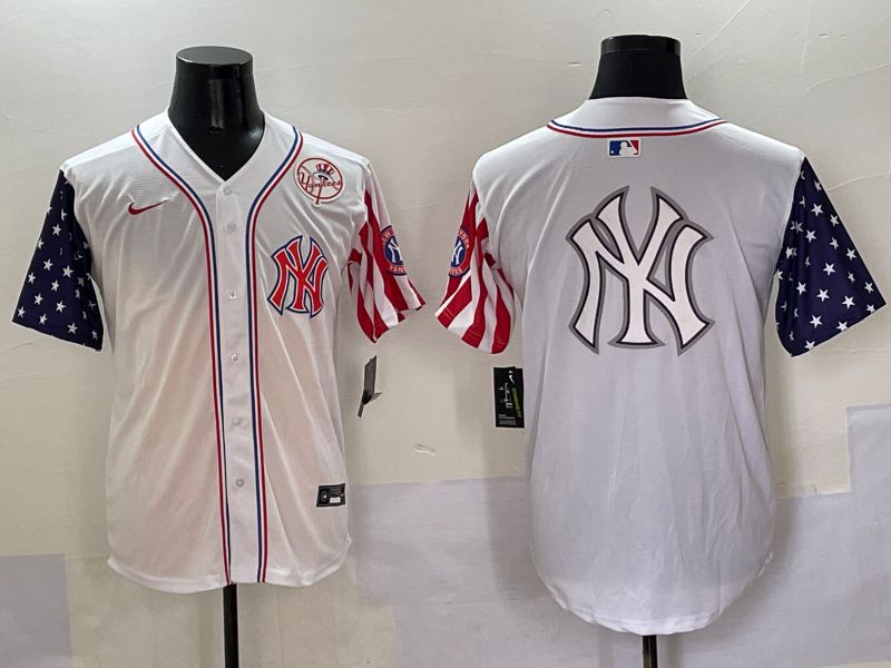 Men New York Yankees Blank White a generation of national flags Jointly Name 2025 Nike MLB Jersey style 31